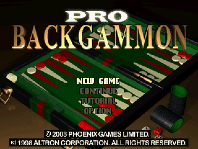 Pro Backgammon back cover for Playstation